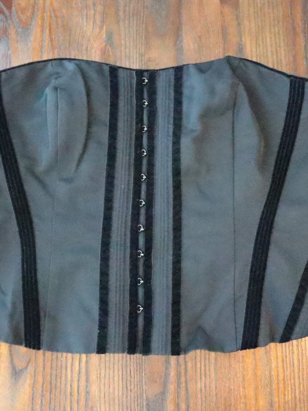 WHBM Black with Velvet Trimming Bustier Top